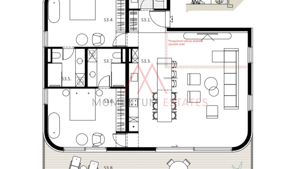 Apartment, 122 m2, For Sale, Dramalj